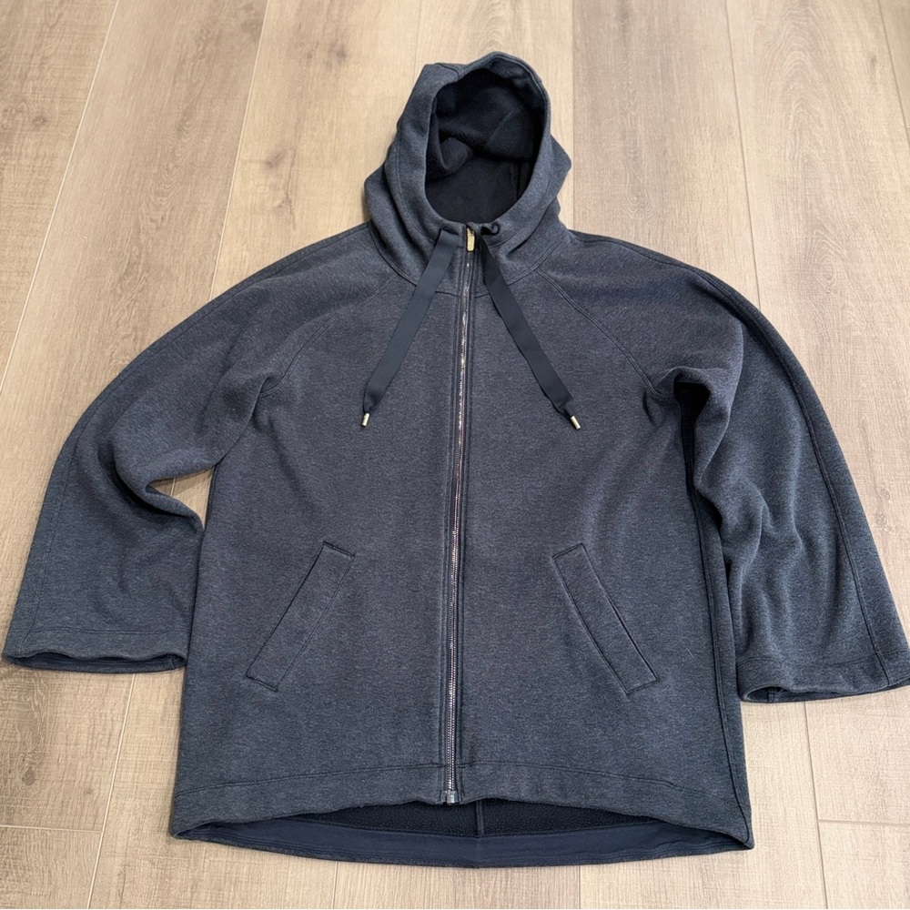 Lululemon Principal Dancer Women 8 Heathered Black French Terry Oversized Long - Picture 10 of 13